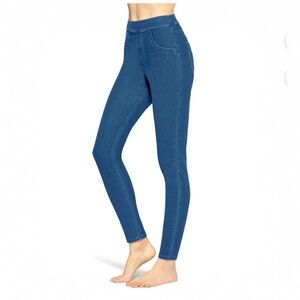 HUE High Rise Denim Blue Yoga Legging w/ Pockets XXL 20 NWT $48